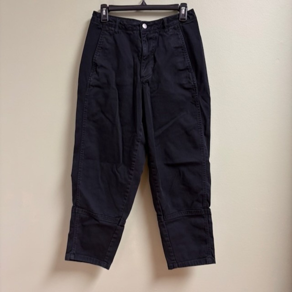 Quince Organic Stretch Cotton Twill Barrel Pant Black Size 6 Womens Casual Baggy